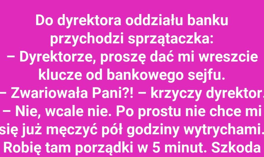 Sprzątanie sejfu? Sprzątaczka ma praktyczne podejście