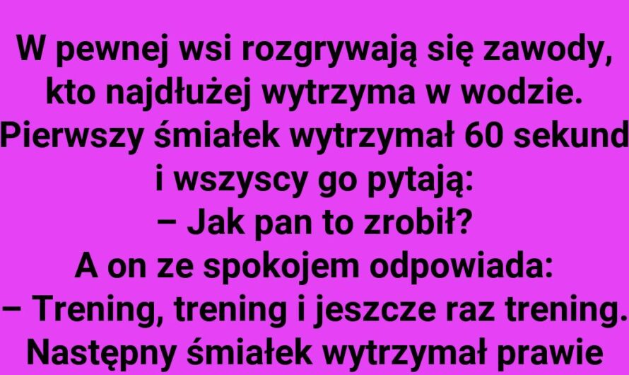 Trening czy przypadek? Zawody pod wodą