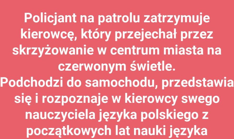 Policjant zatrzymuje kierowcę do kontroli