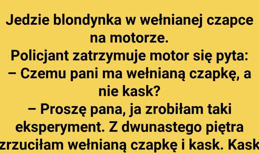 Blondynka tłumaczy wybór wełnianej czapki