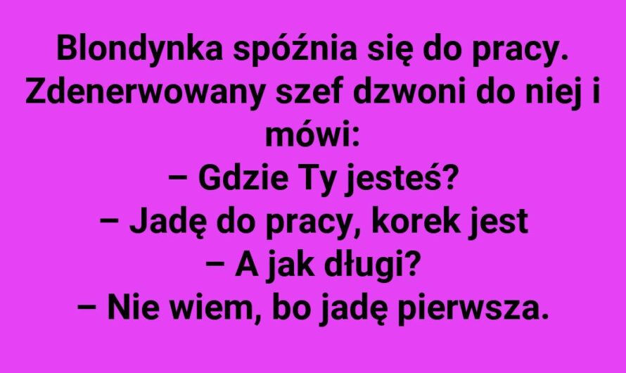 Blondynka tłumaczy się szefowi.